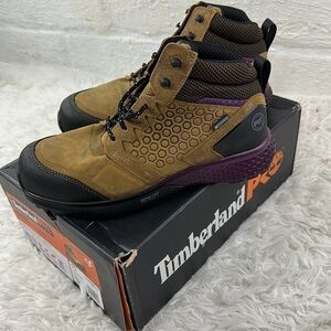 NIB Timberland Women's Reaxion Athletic Hiker Work NT WP Brown Purple